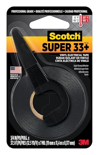 Scotch(R) Super 33+ Vinyl Electrical Tape,10414NA, 0.75 in x 12.5 yd