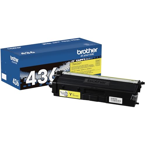 Genuine Super High Yield Toner Cartridge, TN436Y, Replacement Yellow Toner, Page Yield Up to 6,500 Pages, Amazon Dash Replenishment Cartridge, TN436