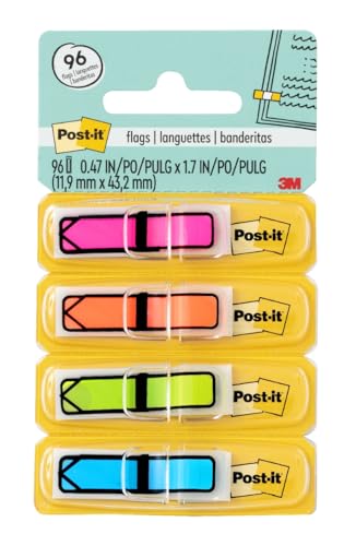 Post-it 684ARR4 Arrow 1/2-Inch Page Flags, Four Assorted Bright Colors, 24/Color, 96-Flags/Pack