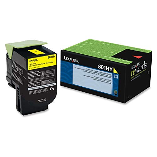 LEX80C1HY0 - Lexmark 801HY Yellow High Yield Return Program Toner Cartridge