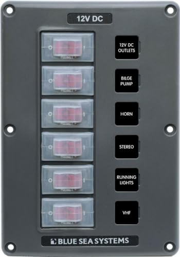 Blue Sea 4322 Circuit Breaker Panel 6-Position Gray