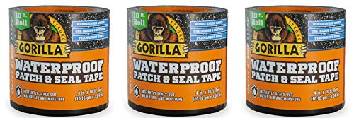 Gorilla Waterproof Patch & Seal Tape 4" x 10', Pack of 3