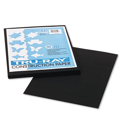 Pacon Tru-Ray Construction Paper 9 x 12, Black, 50 Sheets