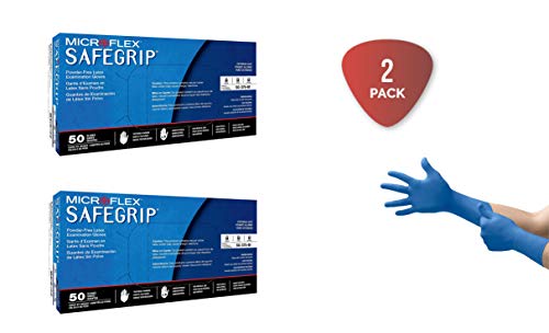 Microflex SAFEGRIP PF LATEX GLOVES LARGE 50PK (Pack of 2)
