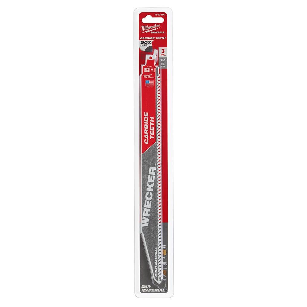 MILWAUKEE 12" 6 TPI The Wrecker with Carbide (48-00-5343)