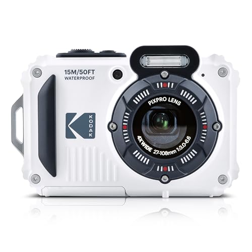 Kodak Pixpro WPZ2 - Compact Digital Camera 16M Pixels, Waterproof to 15m, Shockproof, Video 720p, LCD Screen 2.7 - Li-ion Battery, White