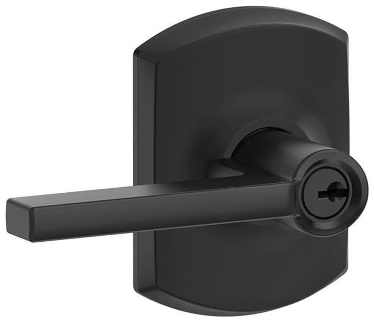 Schlage Latitude F51-LAT-GRW Keyed Entry Lever, Matte Black