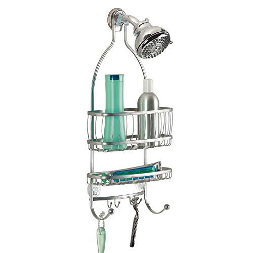 iDesign York Metal Extra-Wide Hanging Shower Caddy 10" x 4" x 22" Silver