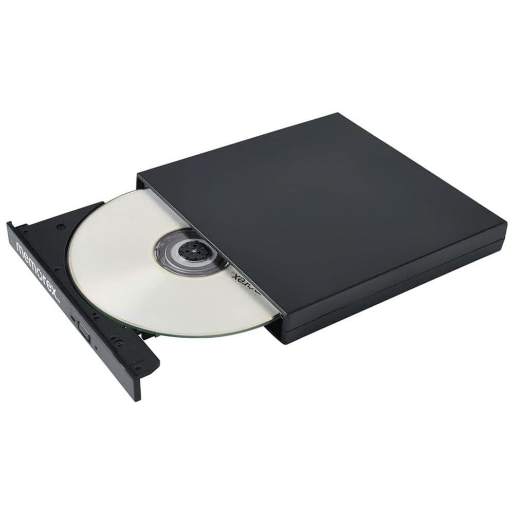 Memorex DVD and CD Writer, Includes 2 USB Cables, Black (MDW218B)