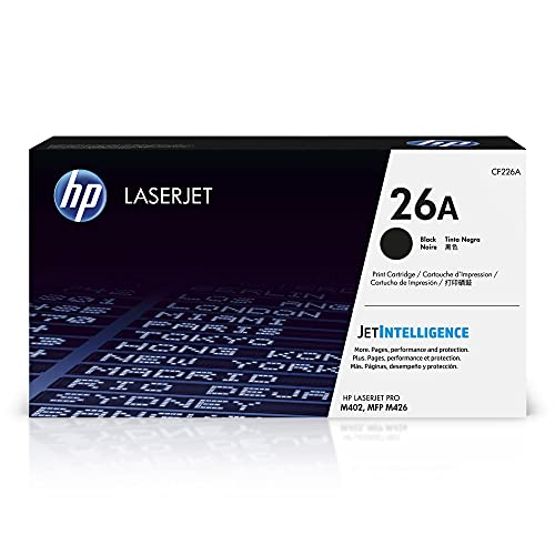 HP 26A Black Toner Cartridge for HP Printers | Works with LaserJet Pro M402 Series; LaserJet Pro MFP M426 Series | CF226A