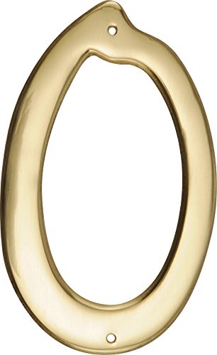 Hillman 847042 4-Inch Brass House Number 0