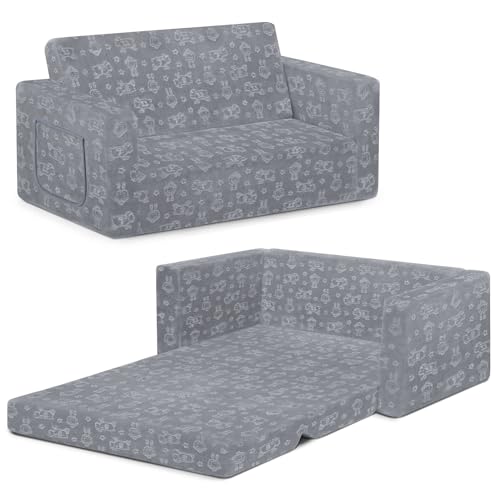 Serta Perfect Sleeper Extra Wide Convertible Sofa for Kids, Grey
