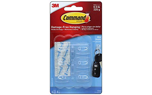 Command Strips 17006CLR Clear Mini Command® Hooks 6 Count