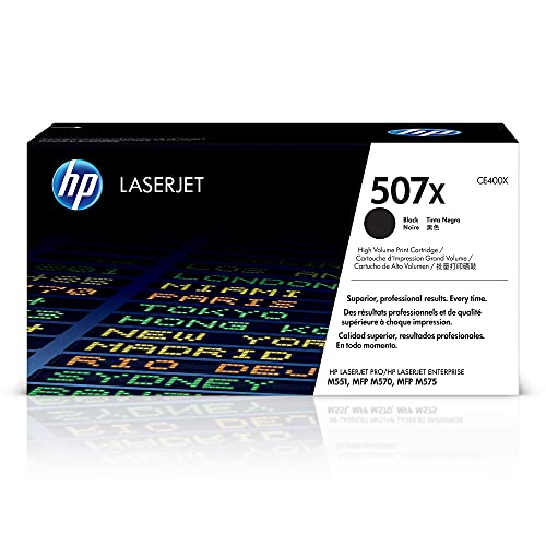 HP 507X Black Toner Cartridge (Yield 11000 Pages) for Laserjet Enterprise M551 Series Printers