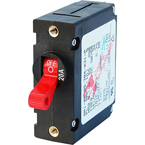 Blue Sea Systems 7213 A-Series Red Toggle Circuit Breaker 20A