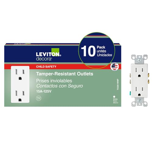 Leviton 15 Amp Decora Duplex Outlet 10 Pack T5325-WMP White