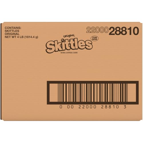 SKITTLES Original Fun Size Chewy Candy Bulk Pack, 4 Pound Box
