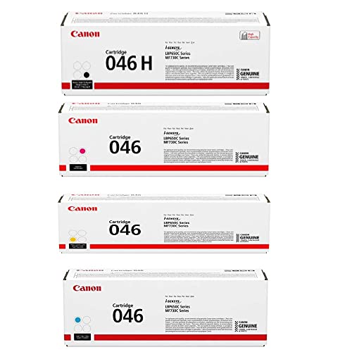 Canon 046 Laser Toner Cartridge Bundle (Black, Yellow, Magenta, Cyan) in Retail Packaging