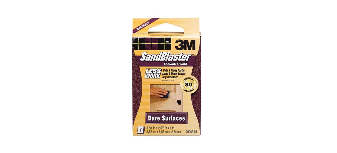 3M SandBlaster 80 Grit Sanding Sponge Block 20908-80