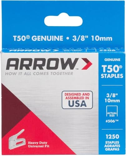 Arrow Fastener 506 Genuine T50 3/8-Inch Staples, 1250-Pack - 3 Pack