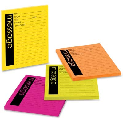 Post-it Super Sticky Notes, Telephone Message, 4 in x 5 in, Rio de Janeiro Collection, Lined, 4 Pads/Pack, 50 Sheets/Pad (7679-4-SS)