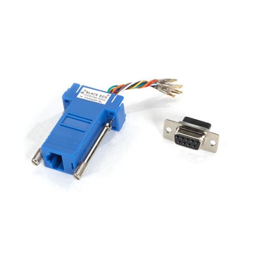 Black Box DB9 Colored Modular Adapter (Unassembled) Female to RJ-45 8-Wire Blue