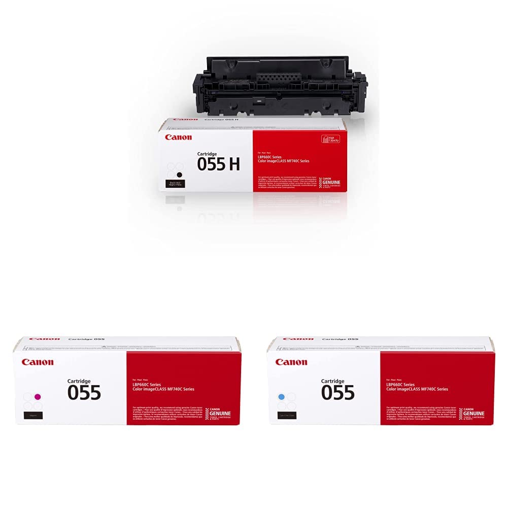 Canon Genuine Toner - 055 Black, 1 Pack & 055 Magenta & 055 Cyan Toner Cartridges