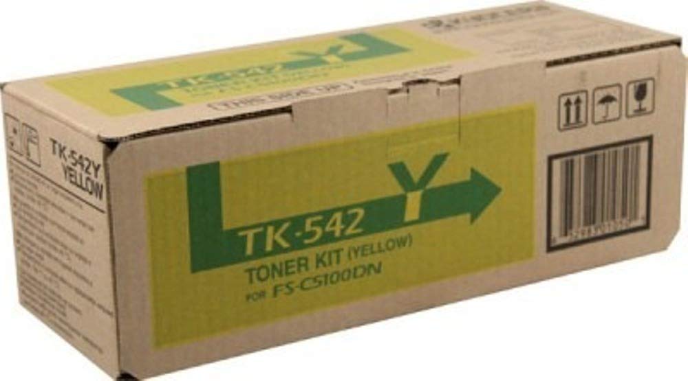 KYOCERA 1T02HLAUS0 Model TK-542Y Yellow Toner Cartridge for use FS-C5100DN Color Network Laser Printer, Up to 4000 Pages Yield at 5% Average Coverage