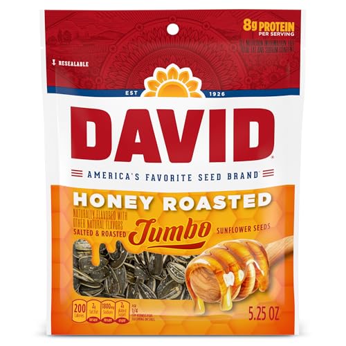DAVID Jumbo Sunflower Seeds Honey Roasted 5.25 oz