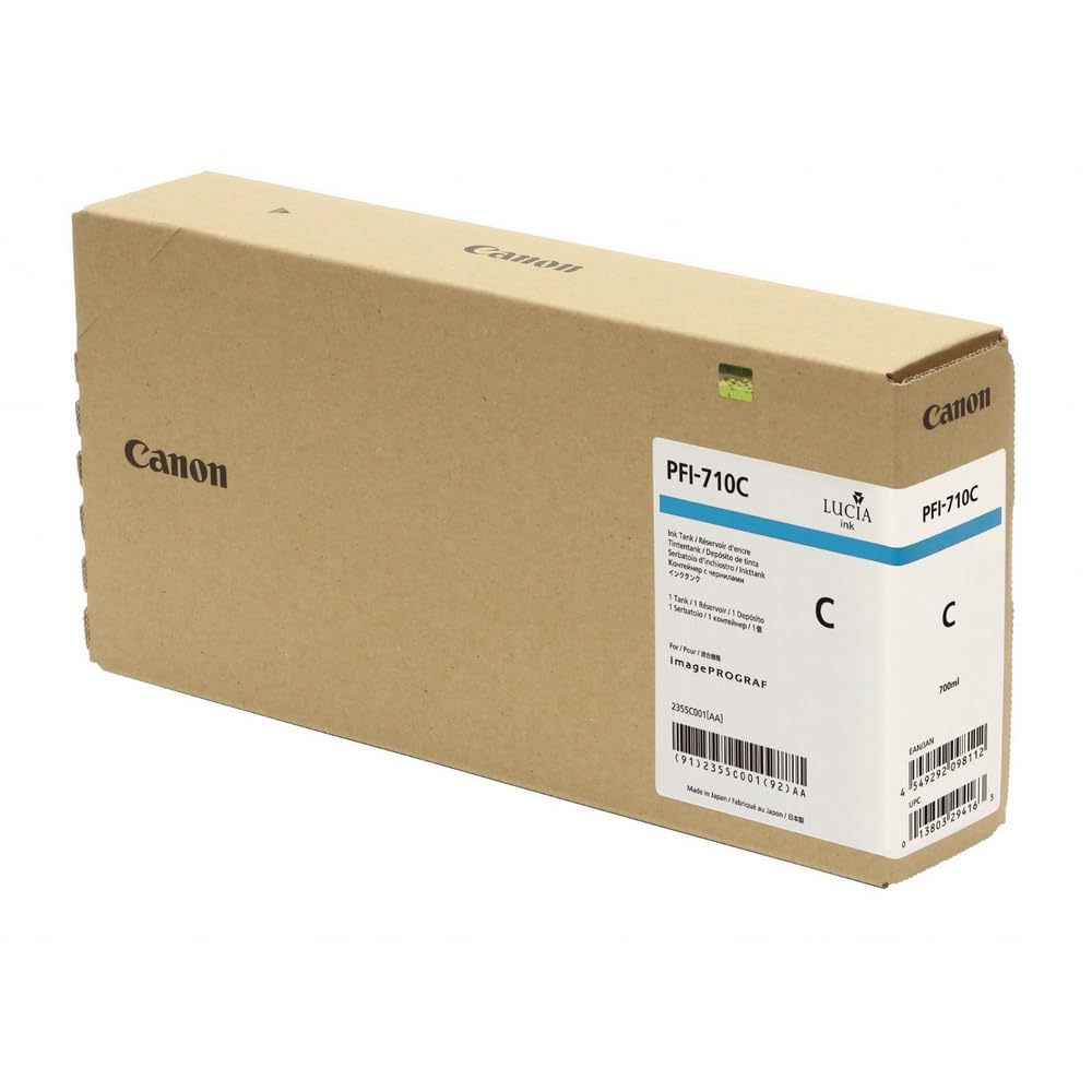 Canon PFI-710 C PFI-710C, Original, Cyan, 2355C001 (PFI-710C, Original, Cyan, imagePROGRAF TX-2000, imagePROGRAF TX-3000, imagePROGRAF TX-4000, 700 ml)