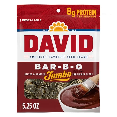 DAVID Seeds Bar-B-Q Jumbo Sunflower Seeds 5.25 oz 12 Pack