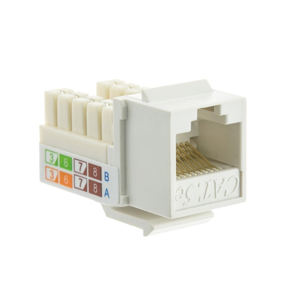 CableWholesale Cat5e Keystone Jack RJ45 to 110 White