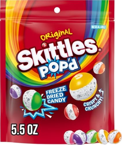 SKITTLES POP'D Original Freeze Dried Candy 5.5 oz