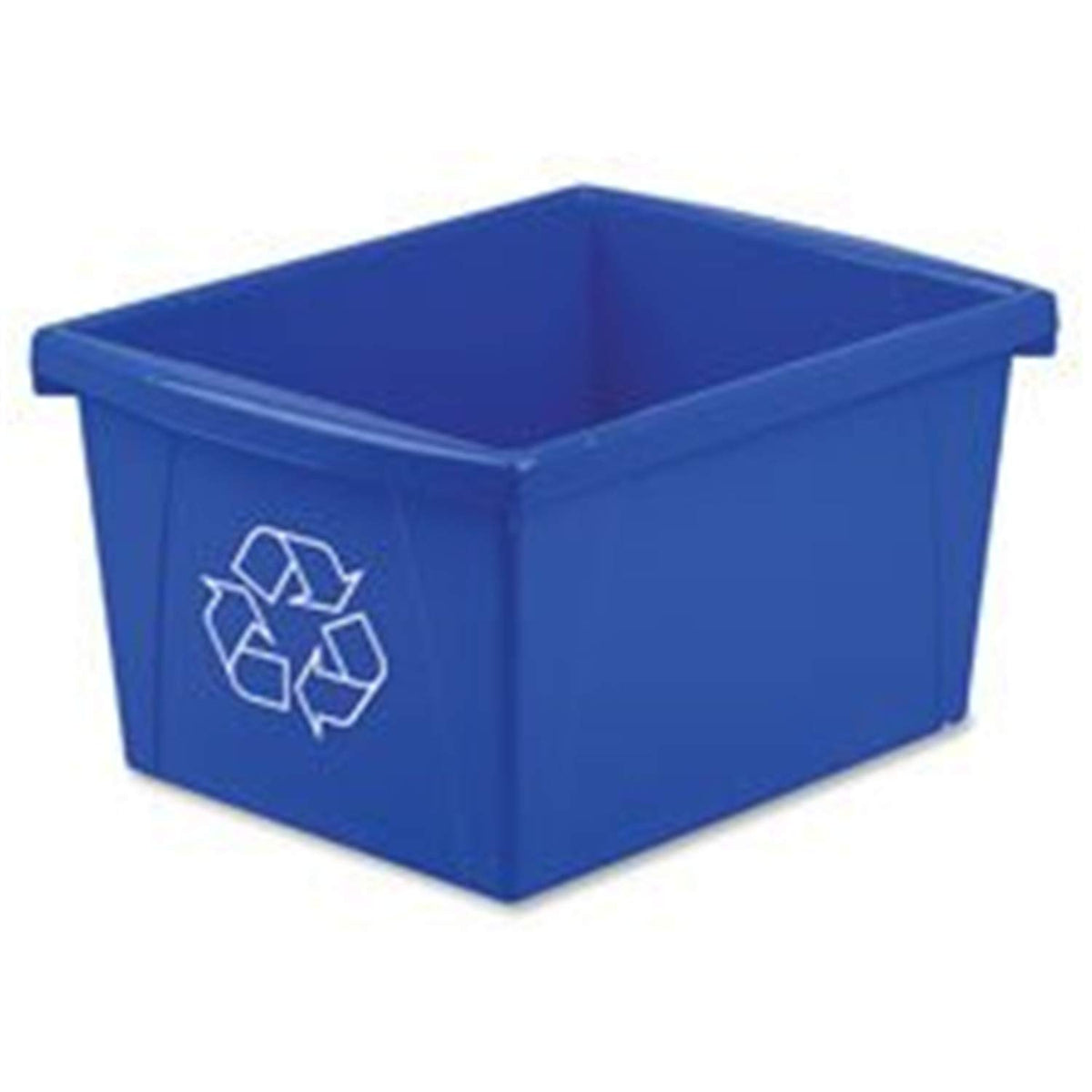 Storex 4 Gallon Open Recycle Bin, Blue, 6-Pack