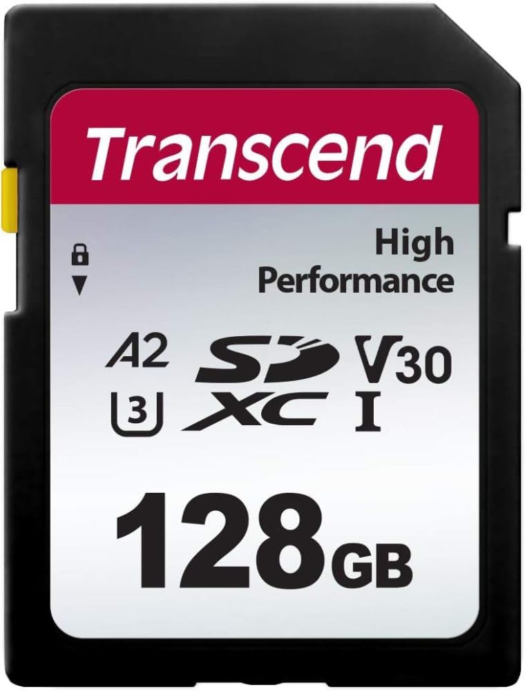 Transcend 128GB SDC300S SD UHS-I SDXC Memory Card, 100MB/s, U1, V10, C10