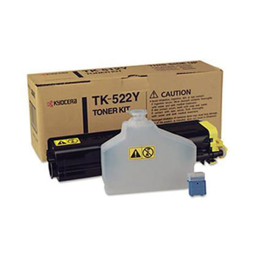 Kyocera Mita TK-522Y 1T02HJAUS0 FS-C5015N Toner Cartridge (Yellow) in Retail Packaging