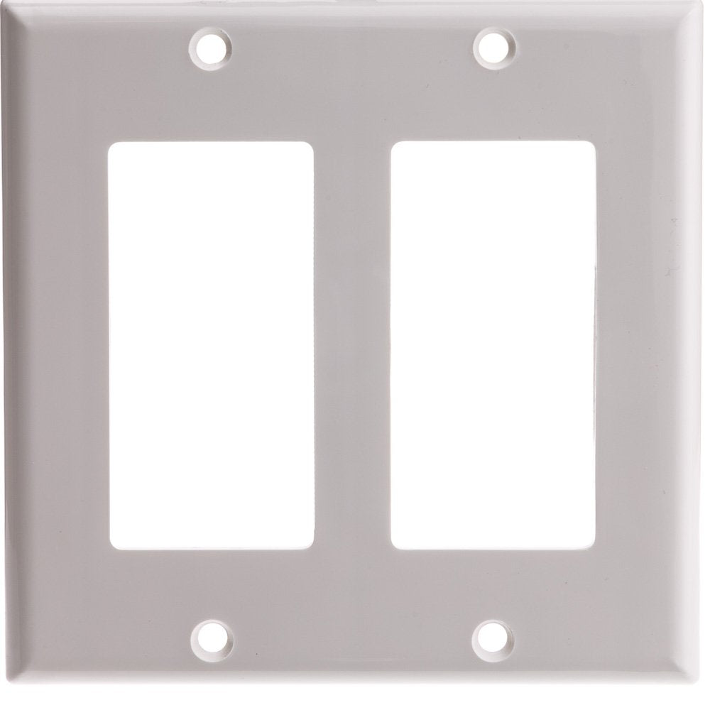 CableWholesale Decora 2-Gang 2-Hole Wall Plate, White