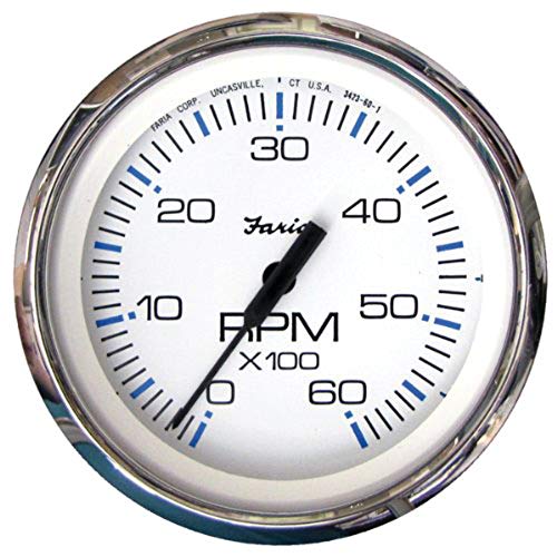 Faria Chesapeake 33807 6000 RPM Tachometer White