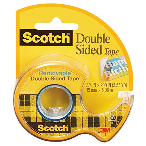 Scotch MMM238BN Removable Double Sided Tape 3/4" x 200" 6 Rolls