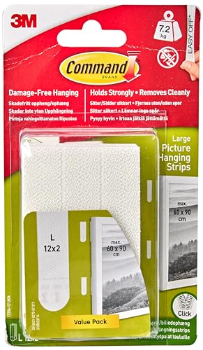 3M Command Picture Hanging Strips Large 12 Pairs