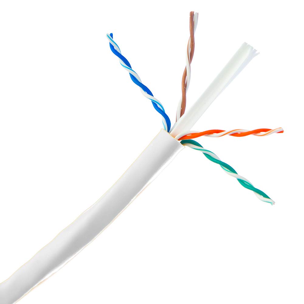 CableWholesale Cat6 Bulk Ethernet Cable 1000ft, 24 AWG, White