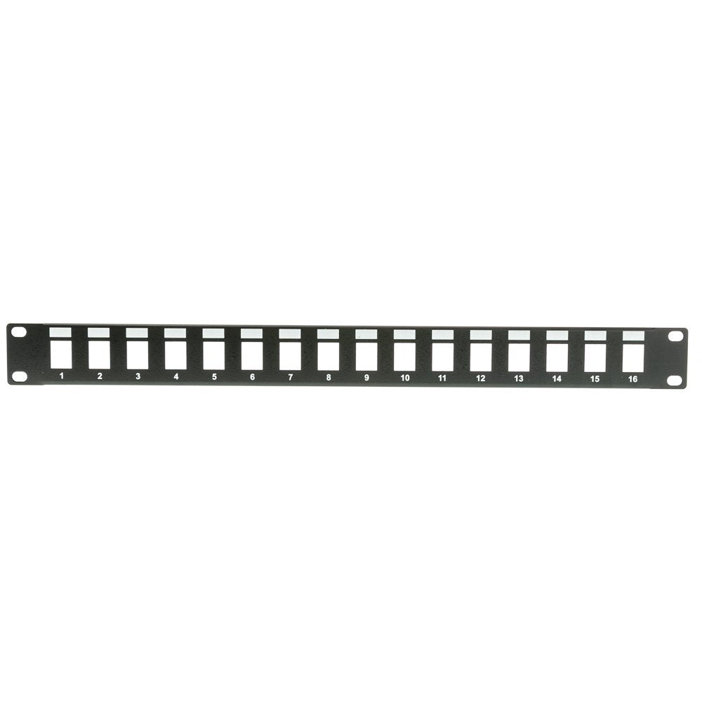 CableWholesale 1U 16-Port Keystone Patch Panel, 19"