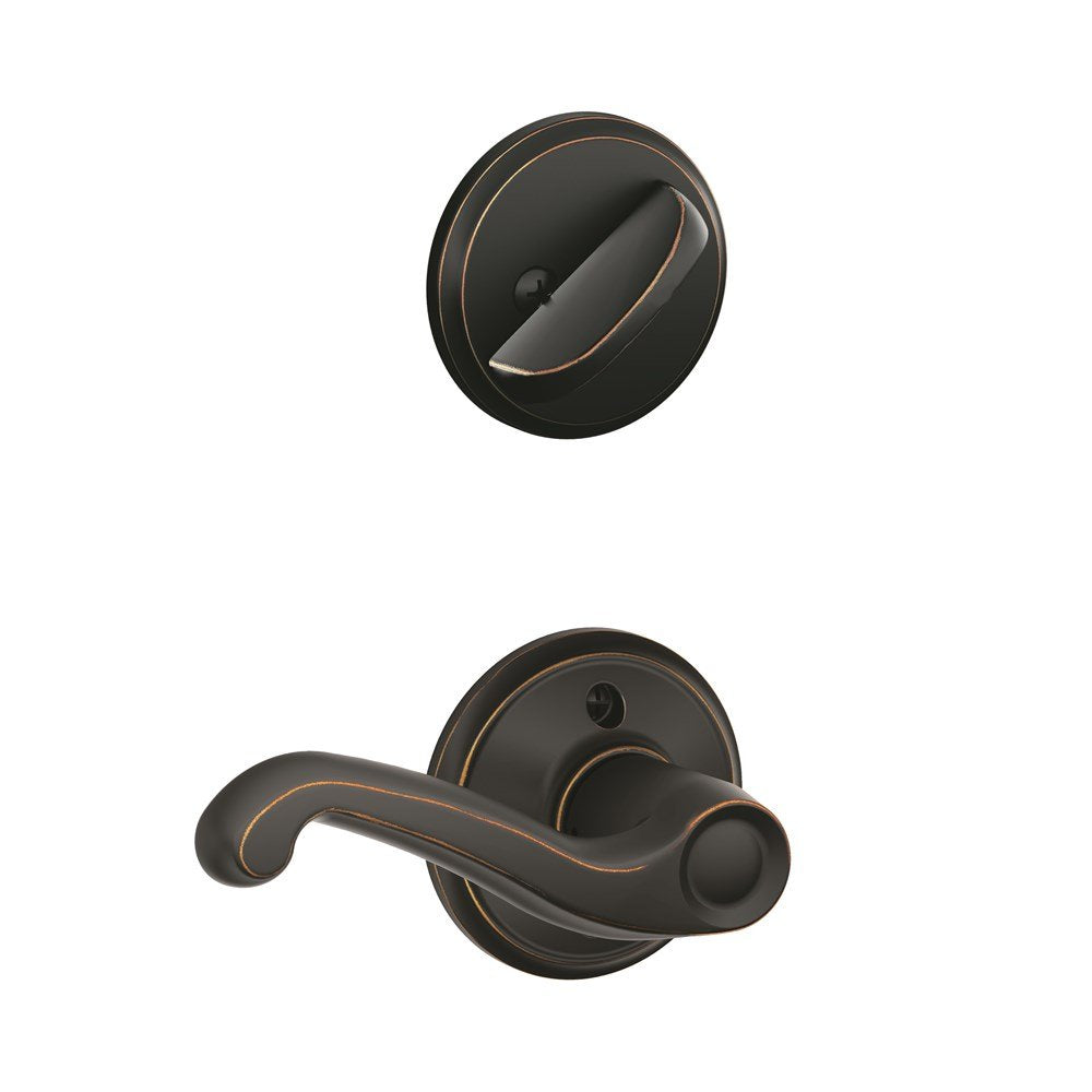 Schlage F59 FLA 716 RH Flair Lever, Aged Bronze