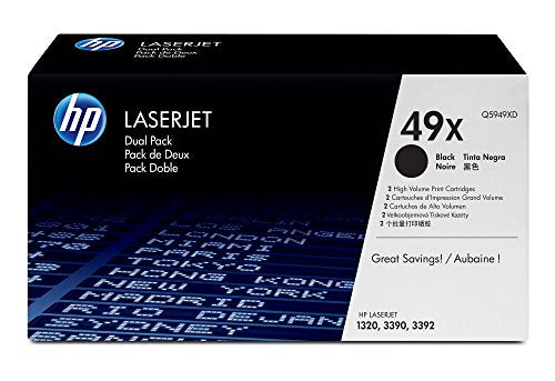 HP Q5949XD Print Cartridge, 6000 Page High Yield, 2/BX, Black