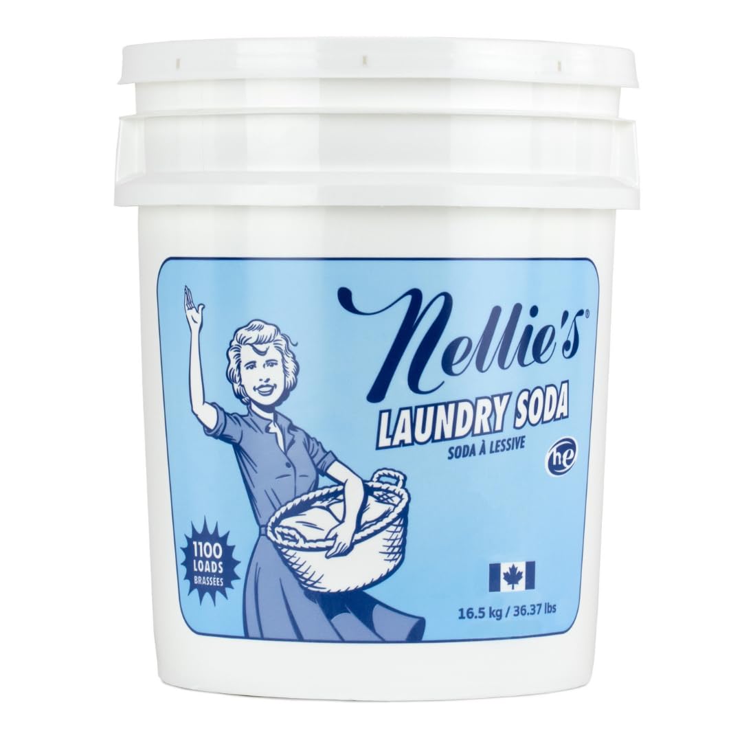Nellie’s Laundry Soda – Concentrated Powdered Detergent for 1,100 Loads – Fragrance-Free & Septic Safe – Dissolves Easily and Rinses Clean with No Residue (Made in Canada)