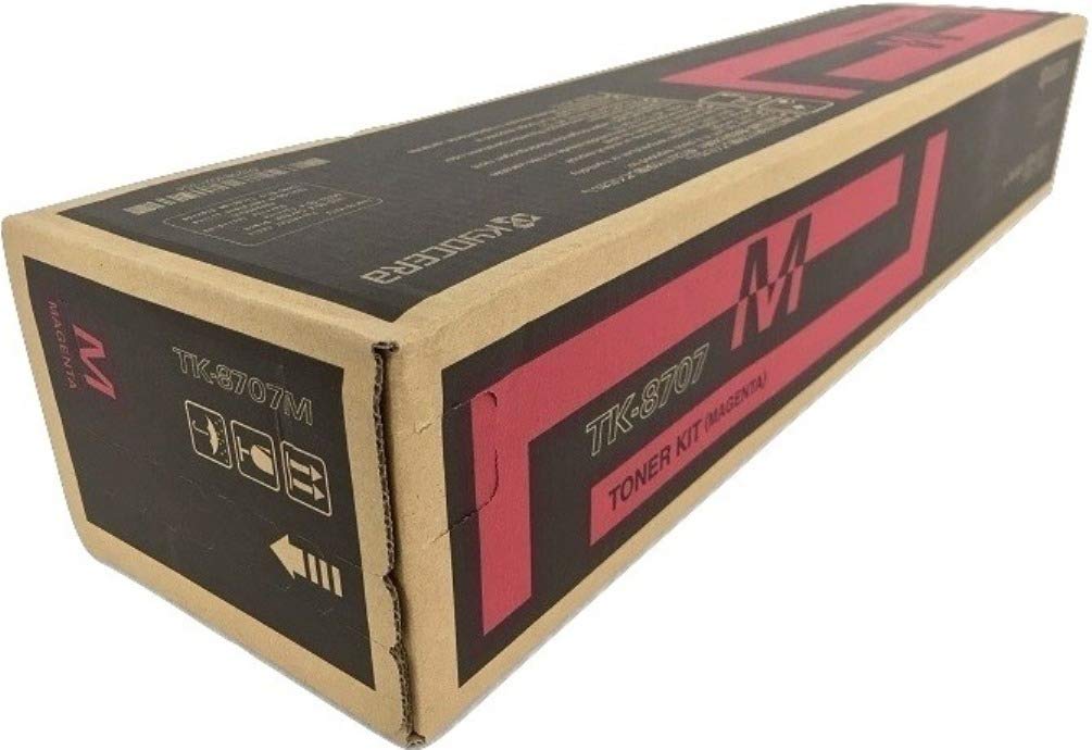 Kyocera 1T02K9BUS0 Model TK-8707M Magenta Toner Cartridge For use with Kyocera TASKalfa 6550ci, 6551ci, 7550ci and 7551ci Color Multifunction Laser Printers