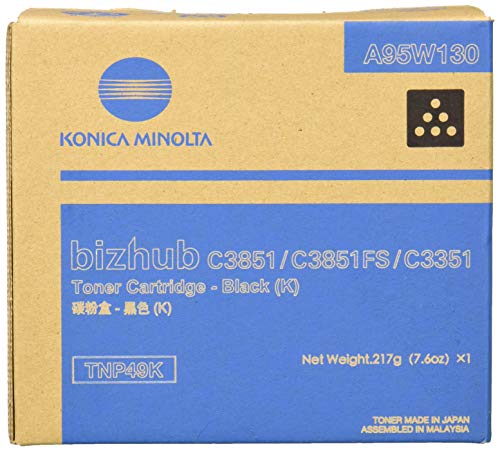 A95W130 TNP49K Genuine Konica Minolta Toner Cartridge, 12000 Page-Yield, Black