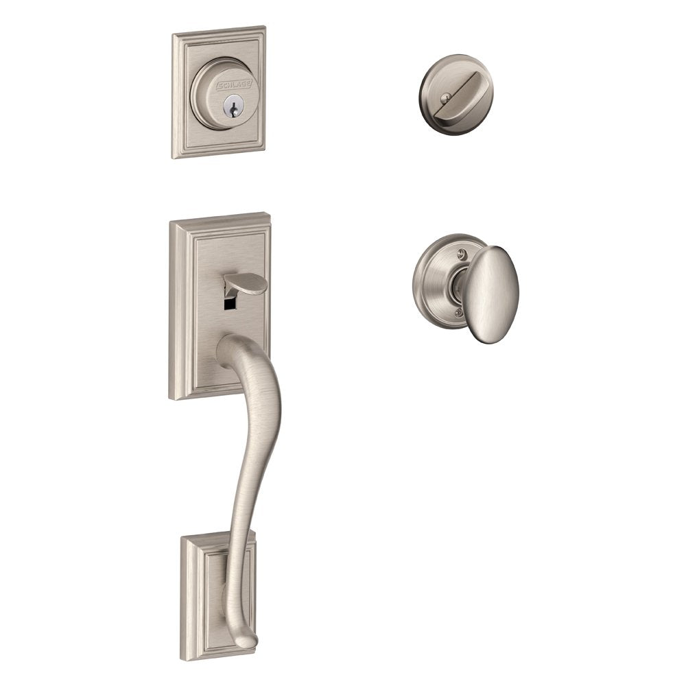 Schlage Addison Single Cylinder Handleset & Siena Knob F60 ADD 619 SIE