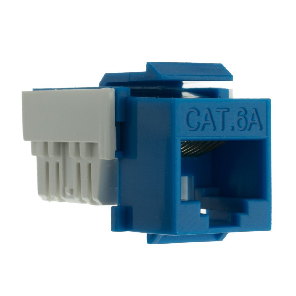 CableWholesale Slimline Cat6a Keystone Jack Blue