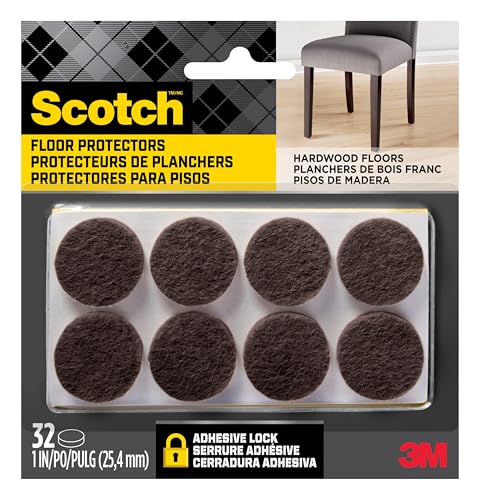 3M Felt Pads 1" RND BRN 32PK